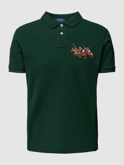 Polo Ralph Lauren Custom slim fit poloshirt met motiefstitching Donkergroen - 2