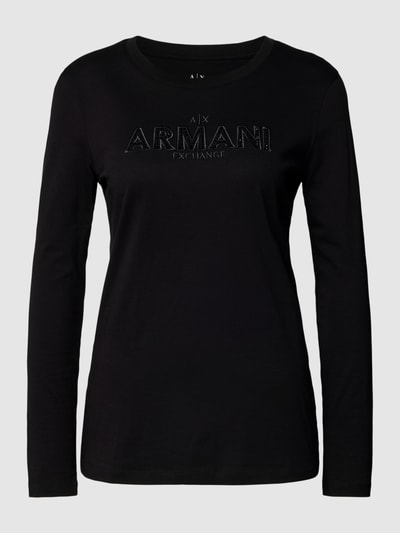 ARMANI EXCHANGE Shirt met lange mouwen en labelstitching Zwart - 2