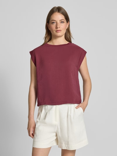 OPUS T-Shirt mit Kappärmeln Modell 'Silkisi' Bordeaux 4