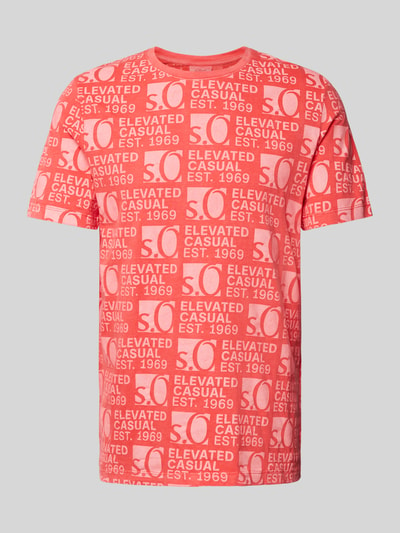 s.Oliver RED LABEL T-shirt met all-over labelprint Koraal - 2