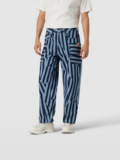 Kenzo Straight Fit Jeans mit Streifenmuster Blau 4