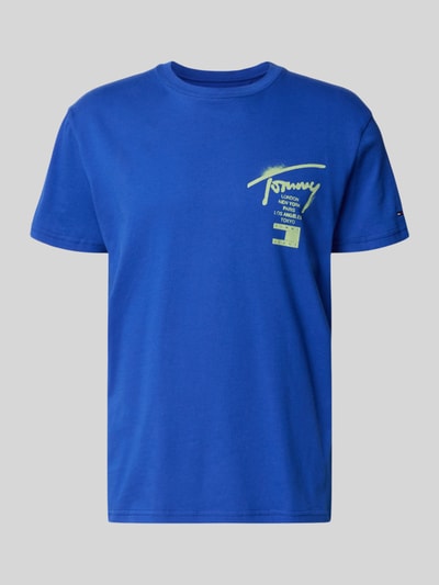 Produktfoto, Regular Fit T-Shirt aus reiner Baumwolle von Tommy Jeans in Optik: Unifarben mit Label-Schriftzug, kurzarm, Jersey