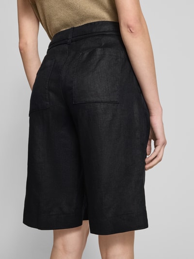 s.Oliver RED LABEL Regular Fit Leinen-Bermuda mit Bindegürtel Black 3
