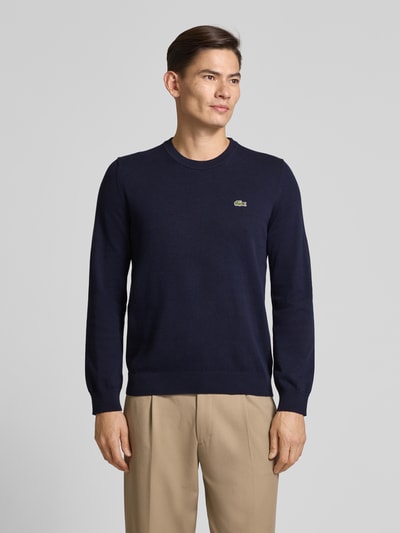 Lacoste Regular Fit Strickpullover aus Baumwoll-Mix  Marine 4