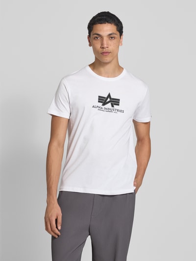 Alpha Industries T-Shirt mit Label-Print Weiss 4
