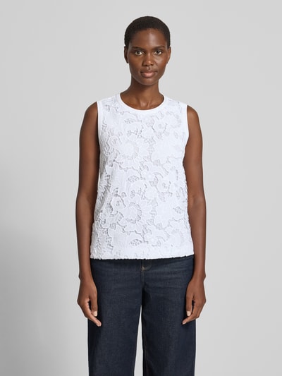 Max Mara Studio Regular Fit Bluse mit Lochstickerei Modell 'STREET' Offwhite 4