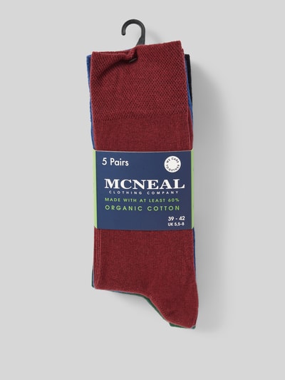 MCNEAL Socken mit elastischem Rippenbündchen im 5er-Pack Bordeaux 3