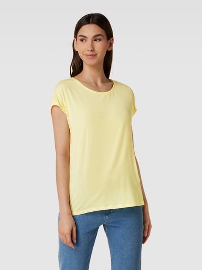 Vero Moda T-Shirt mit Rundhalsausschnitt Modell 'PLAIN' Hellgelb 4