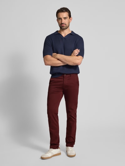 BOSS Orange Slim fit chino van katoenmix Bordeaux - 1