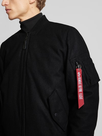 Alpha Industries Bluza rozpinana z detalem z logo Czarny 3