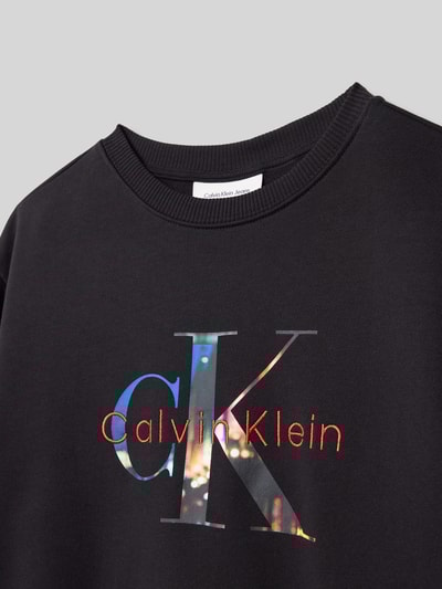 Calvin Klein Jeans Sweatshirt mit Label-Stitching und Rundhalsausschnitt Black 2