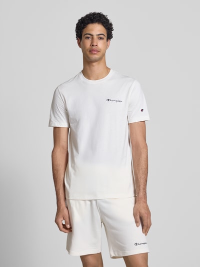 Champion T-Shirt mit Label-Stitchings und Rundhalsausschnitt Offwhite 4
