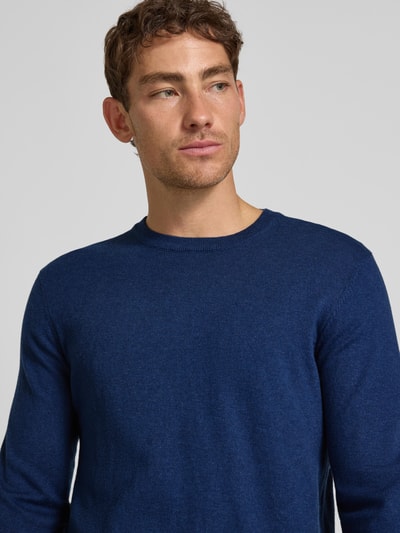 Casual Friday Regular fit gebreide pullover met kasjmier, model 'Halfdan' Blauw - 3