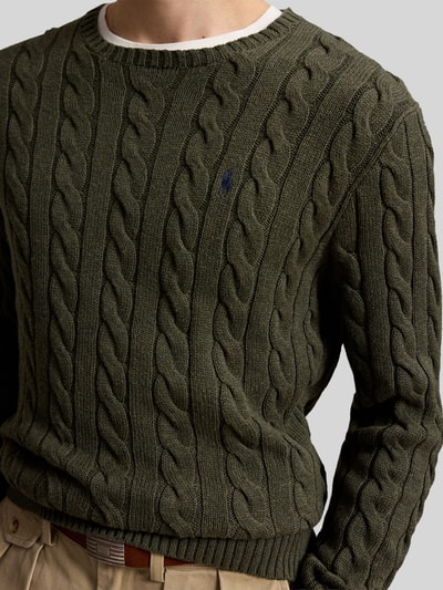 Polo Ralph Lauren Regular Fit Pullover aus reiner Baumwolle Oliv 3