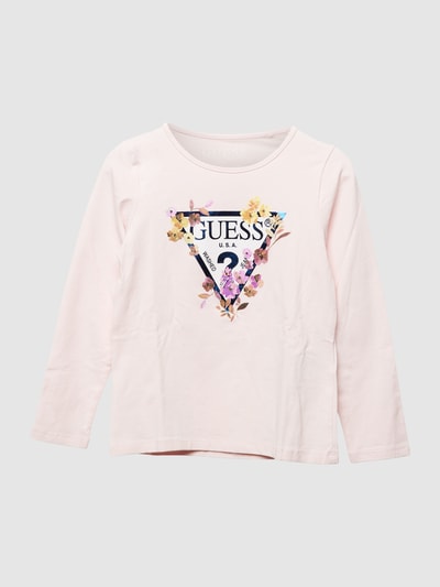 Guess Longsleeve mit Label-Print Hellrosa 1