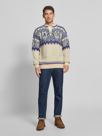 Dale of Norway Noorse trui van wol met schipperskraag Offwhite - 1