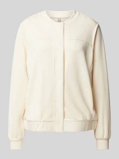 Soyaconcept Sweatjacke mit Druckknopfleiste Modell 'BANU' Beige 2