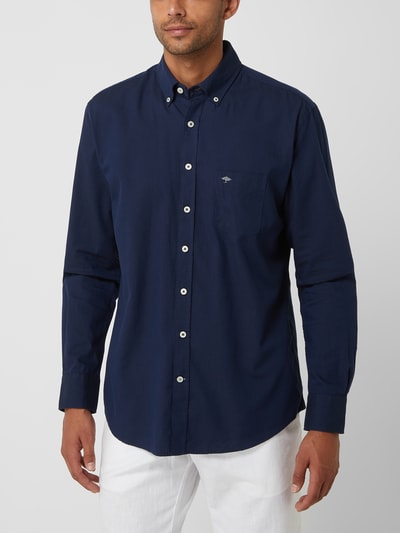 Fynch-Hatton Regular fit vrijetijdsoverhemd met streepmotief, model 'All Season' Marineblauw - 4