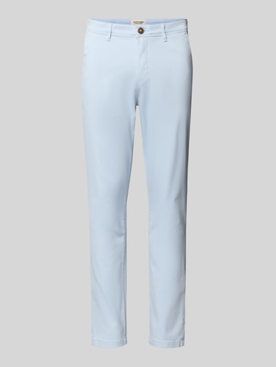 Productfoto, Slim Fit stoffen broek met achterzakken Model 'Marco' van JACK & JONES, katoenmix, steekzakken, knoop- en ritssluiting, heren.