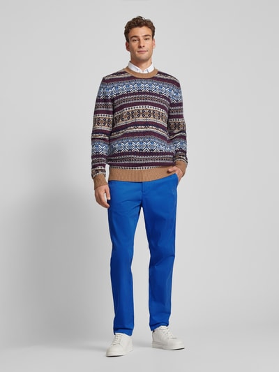 Tommy Hilfiger Slim fit chino met knoop- en ritssluiting, model 'HARLEM' Koningsblauw - 1