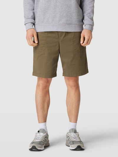 REVIEW Bermudas mit Label-Patch Oliv 4