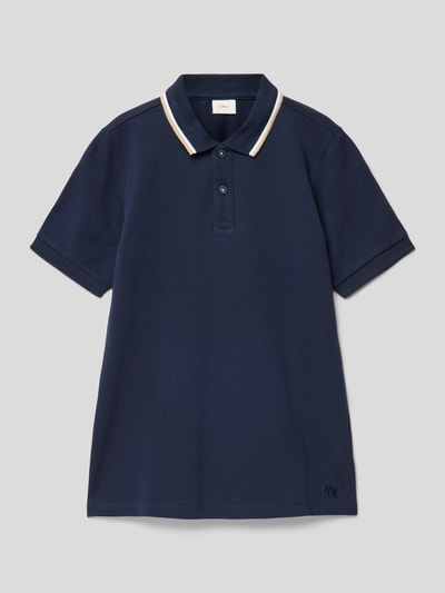 s.Oliver RED LABEL Poloshirt met contrastgarnering Marineblauw - 1