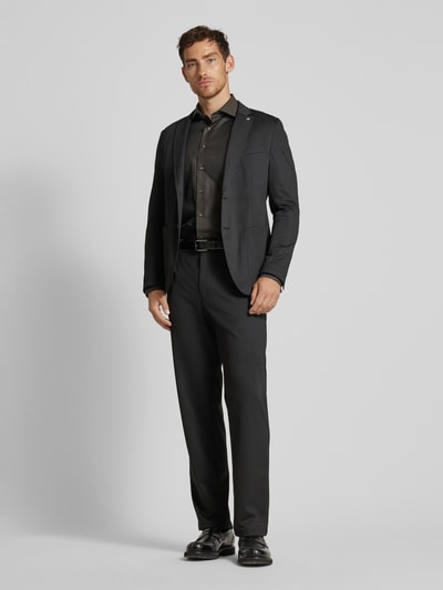 Profuomo Slim Fit Business-Hemd mit Haifischkragen Dunkelbraun 1