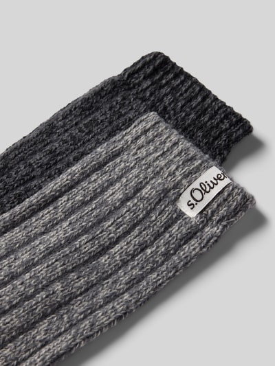 s.Oliver RED LABEL Gebreide sokken met ribboordjes in een set van 2 paar Donkergrijs - 2