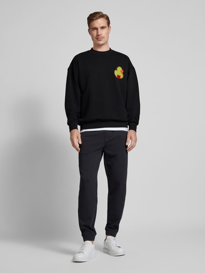 HUGO Sweatshirt mit Label-Detail Black 1