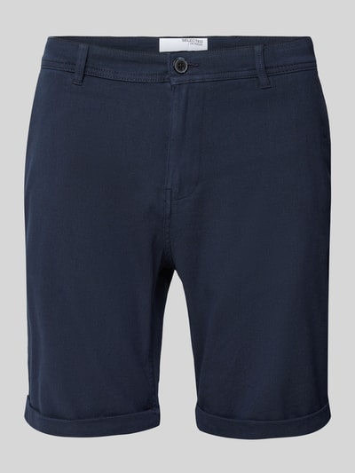 SELECTED HOMME Slim Fit Bermudas in unifarbenem Design Modell 'LUTON' Marine 2