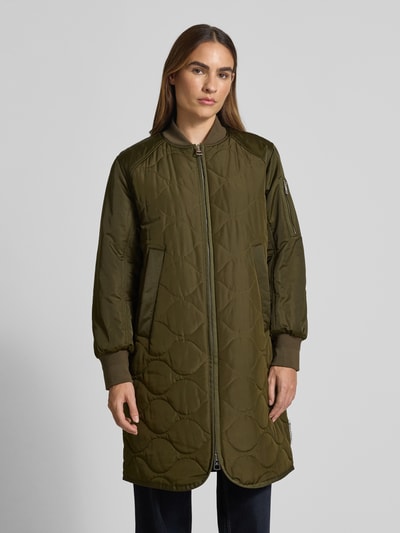 Marc O'Polo Długi bluzon o kroju regular fit ze stójką Khaki 4