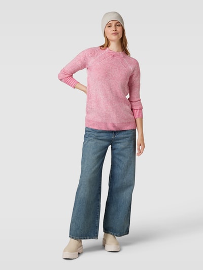 Montego Gebreide pullover met streepmotief Fuchsia gemêleerd - 1