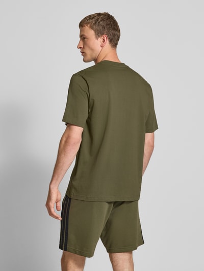 adidas Sportswear T-shirt met labelstitching en ronde hals Olijfgroen - 5