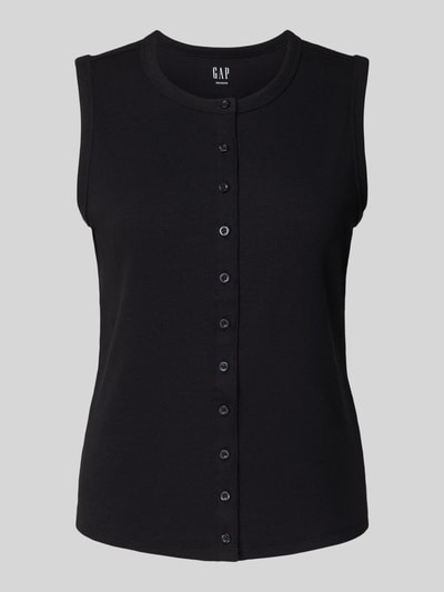 GAP Top met bandjes in riblook met knoopsluiting Zwart - 2