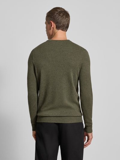 Christian Berg Men Strickpullover aus Wolle-Kaschmir-Mix Oliv Melange 5
