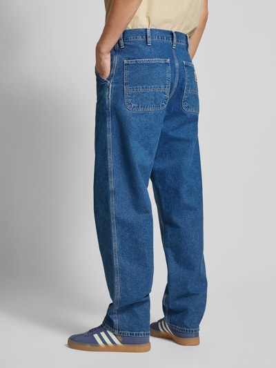 Carhartt Work In Progress Straight leg jeans met steekzakken, model 'SIMPLE PANT' Donkerblauw - 5