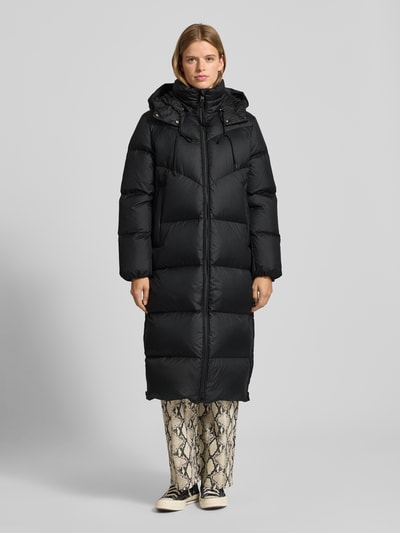 Marc O'Polo Denim Relaxed fit lange donsjas met afneembare capuchon Zwart - 4