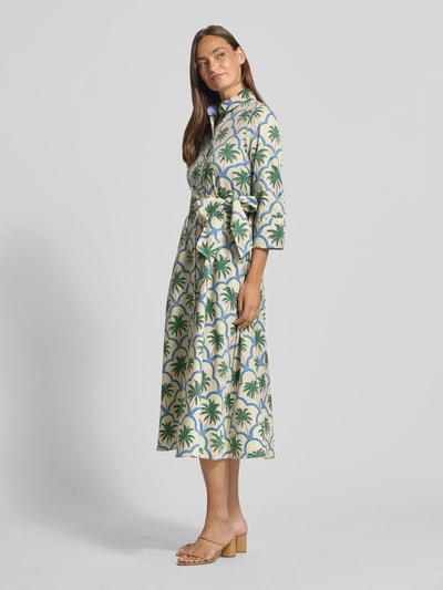 Christian Berg Woman Hemdblusenkleid mit Bindegürtel und Knopfleiste Gruen 1
