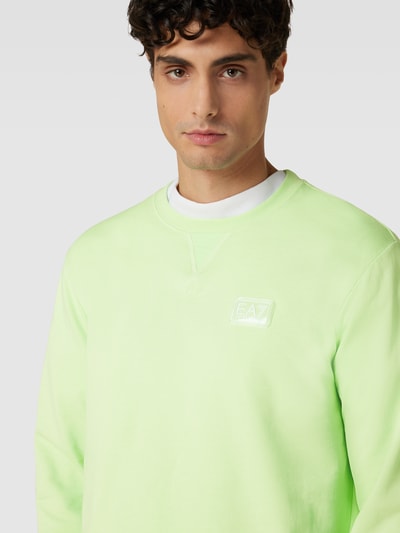 EA7 Emporio Armani Sweatshirt mit Label-Applikation Neon Gruen 3