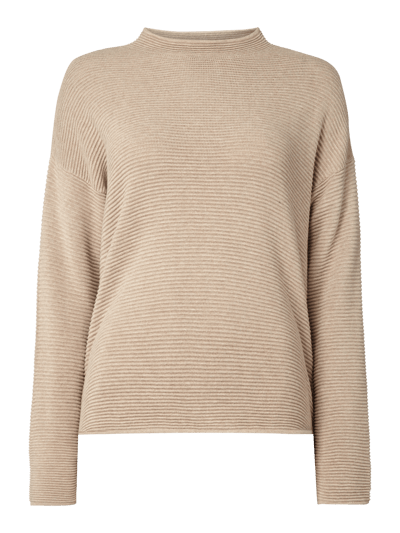 Tom Tailor Pullover aus Baumwolle mit Rippenstruktur  Beige Melange 1