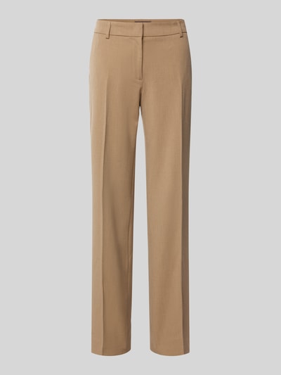 Christian Berg Woman Selection Wide Leg Stoffhose mit Bügelfalten Taupe 1