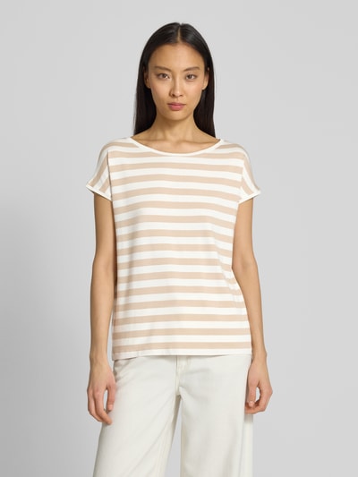 More & More T-Shirt mit U-Boot-Ausschnitt Beige 4