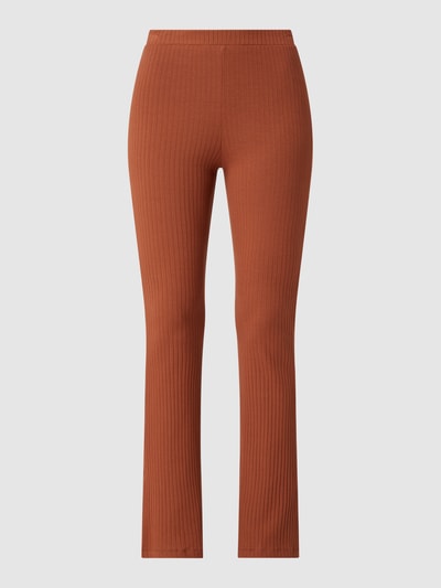 EDITED Flared comfortbroek met ribstructuur, model 'Benni' Zwart - 2