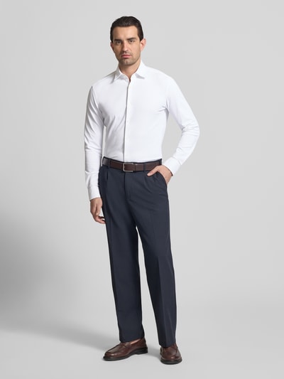 HUGO Slim Fit Businesshemd in Struktur-Optik Modell 'ERMO' Weiss 1