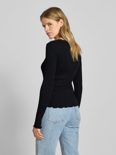 Only Slim fit shirt met lange mouwen van puur katoen, model 'XENA' Zwart - 5