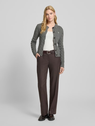 Polo Ralph Lauren Kurtka z dzianiny z mieszanki wełny i kaszmiru ze ściegiem warkoczowym Średnioszary melanż 1