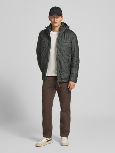 camel active Regular Fit Funktionsjacke aus Baumwoll-Mix Modell 'Between Hood Co' Oliv 1