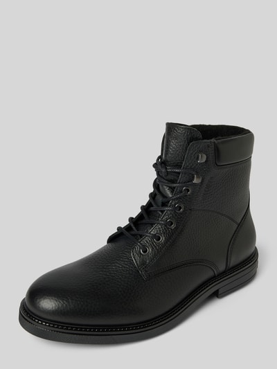 Tommy Hilfiger Lederboots mit Label-Details Black 1