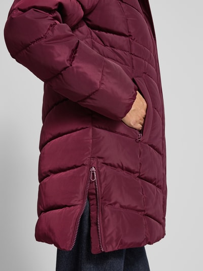 Tom Tailor Regular Fit Steppmantel mit Kapuze Bordeaux 3