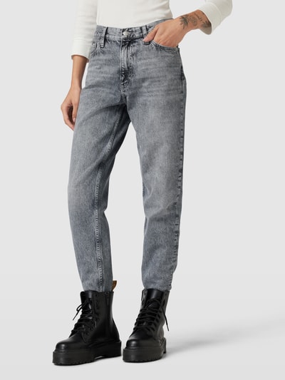 Calvin Klein Jeans Mom fit jeans in 5-pocketmodel, model 'MOM JEAN' Lichtgrijs - 4